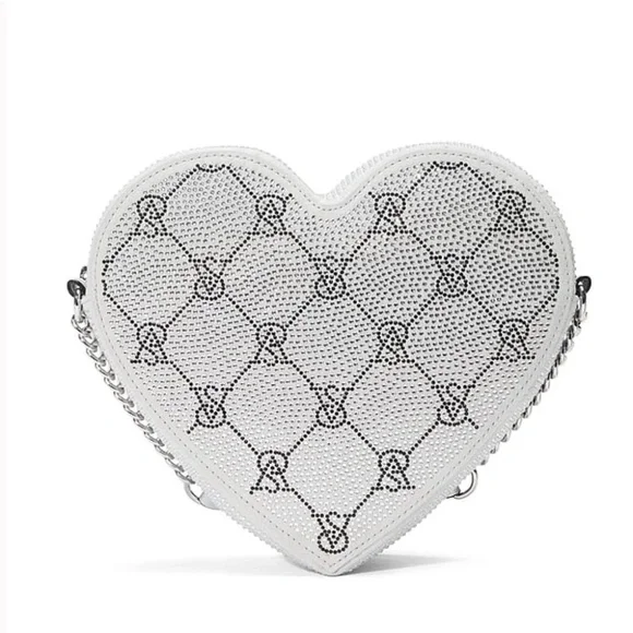 NWT! VICTORIA'S SECRET *Heart* Rhinestone Crossbody Bag - Picture 4 of 5